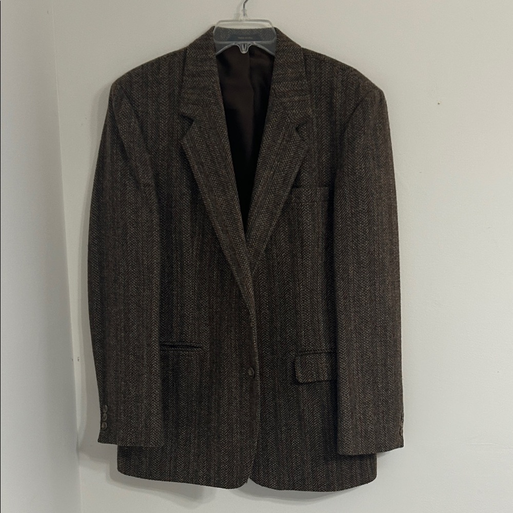 Haggar Brown Herringbone Sport Coat